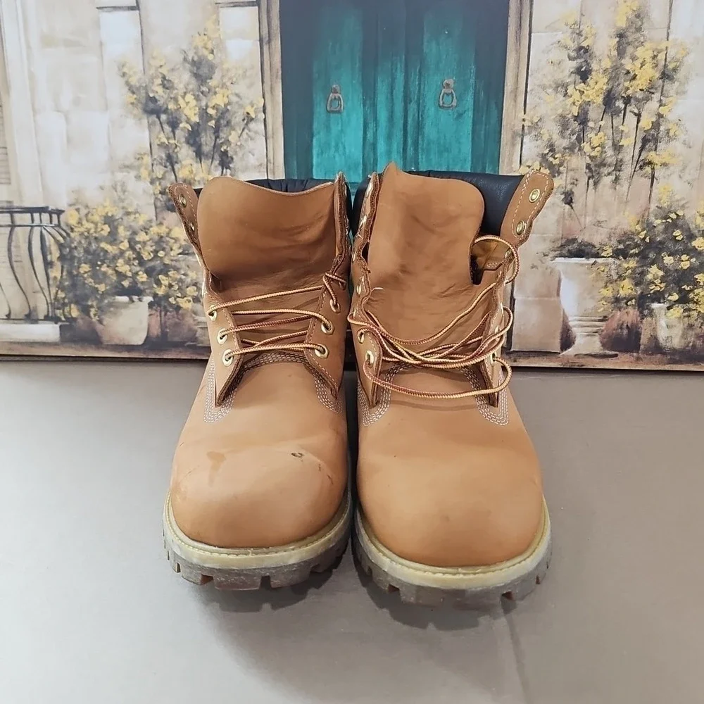 Timberland Men's Premium Waterproof Boot Rust Nubuck Medium Brown Size 13